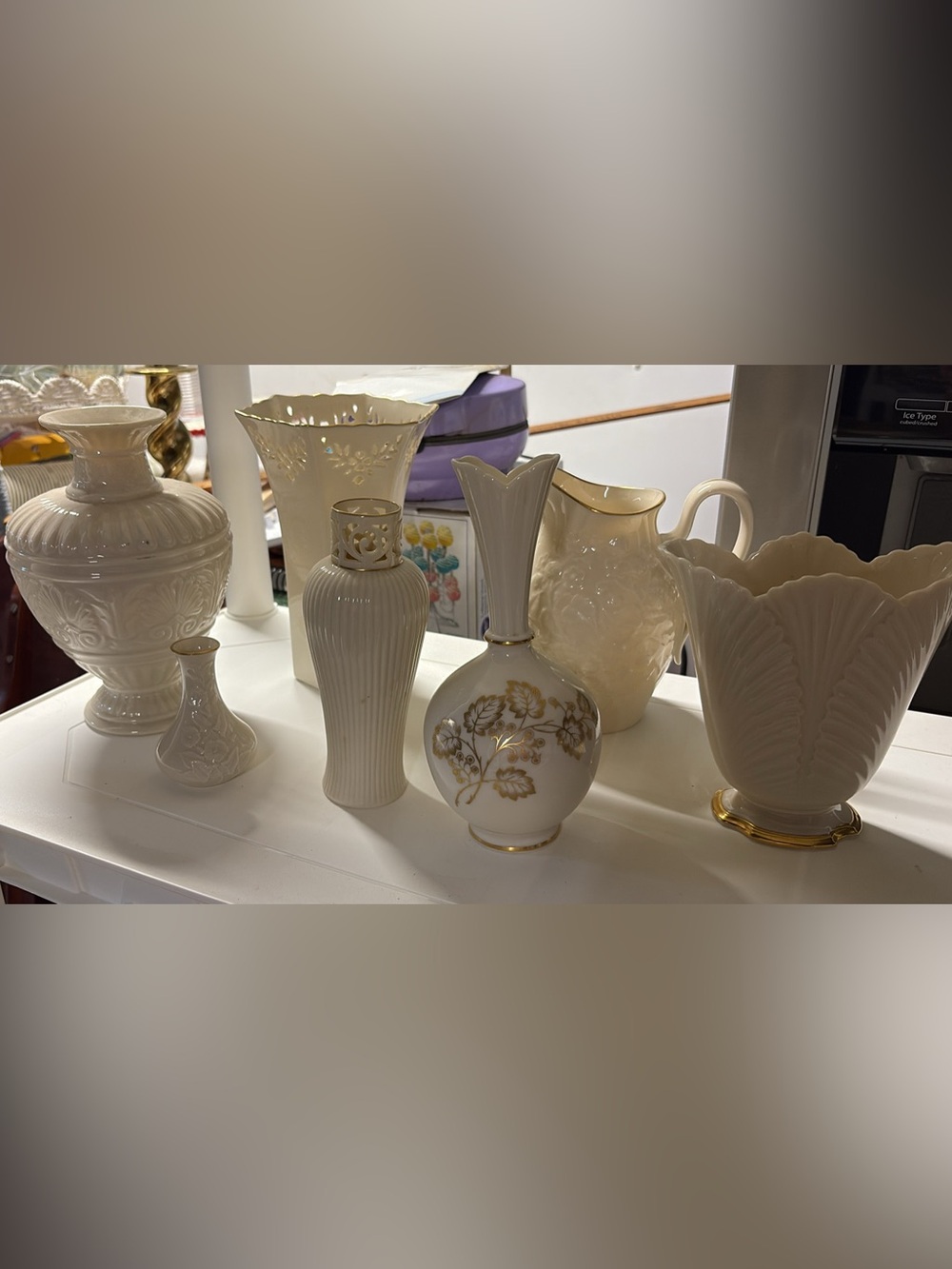 Lenox Cream and Gold Porcelain Decorative Vases Collection
